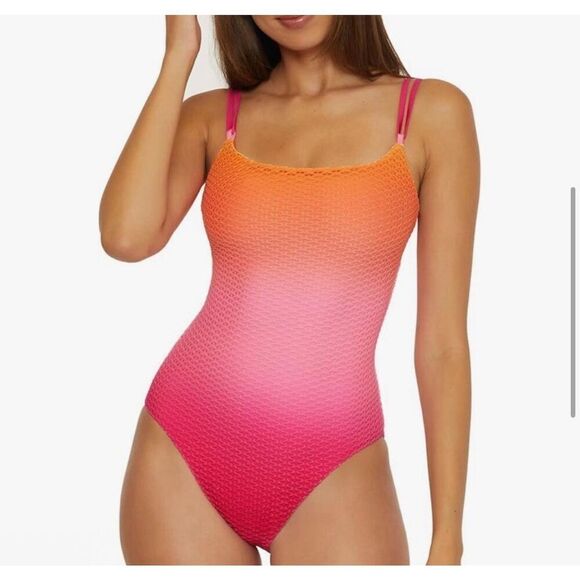 TRINA TURK  Sun Opal One-Piece Swimsuit, Pink Ombré, Women's Size 12, NWT! - Picture 1 of 10